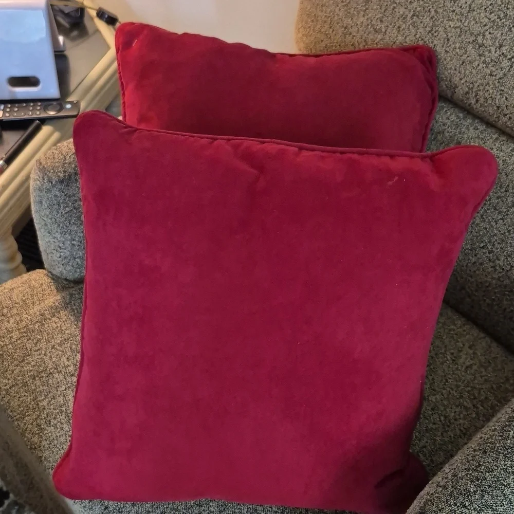 Two Twig And Berry Embroidered Accent Pillows